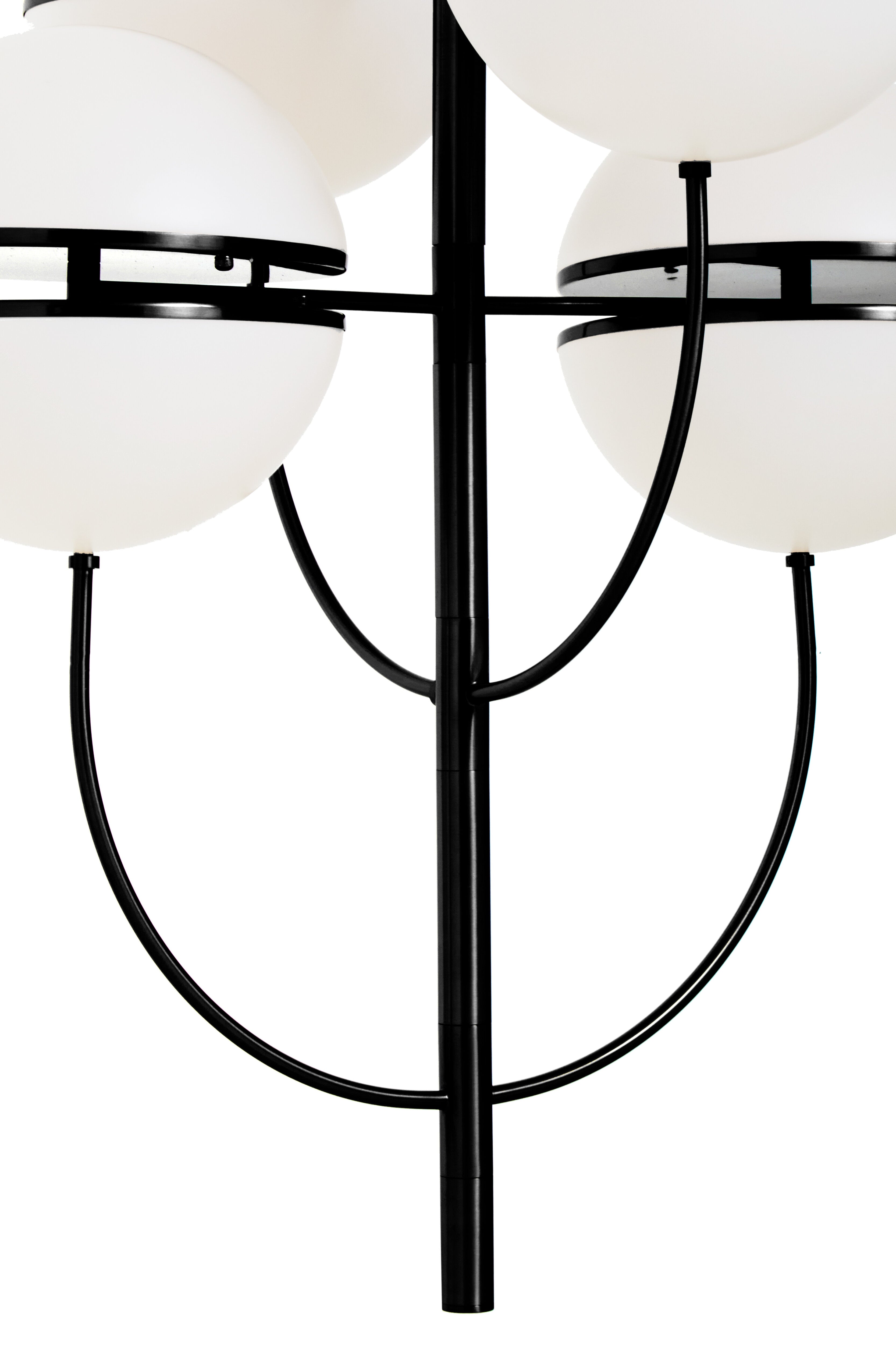 Abira Four Ball Black Pendant Light